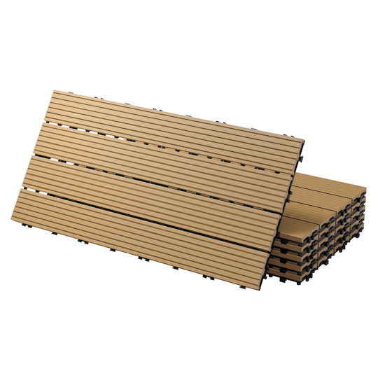 ECD Germany Material für Gartenboden aus WPC 60x30cm 1Stück