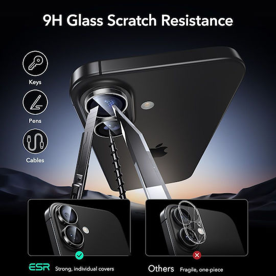 ESR Armorite Camera Protection Tempered Glass Transparent for the iPhone 16, iPhone 16 Plus, iPhone 17