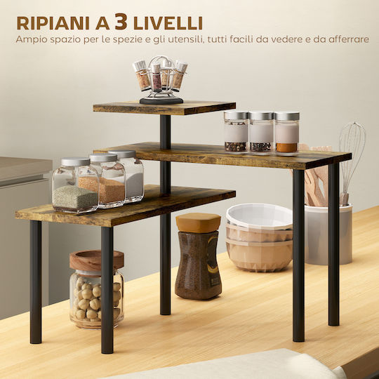 HomCom Tabletop Metal Base 40x10x36.5cm Brown