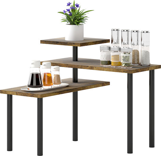 HomCom Tabletop Metal Base 40x10x36.5cm Brown
