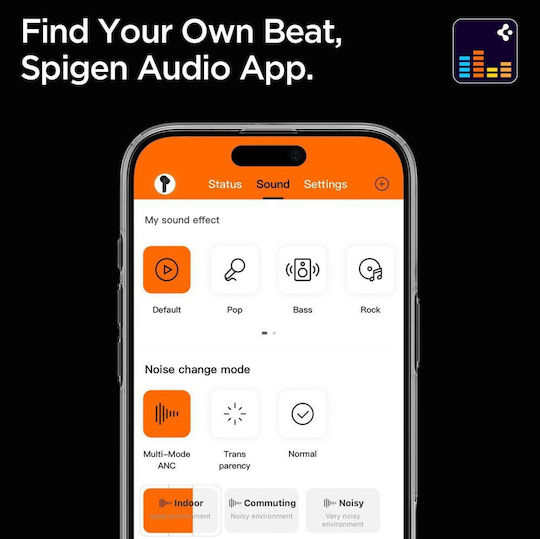 Spigen SA2402 ANC Pro In-ear Bluetooth Handsfree Ακουστικά με Θήκη Φόρτισης Μαύρα