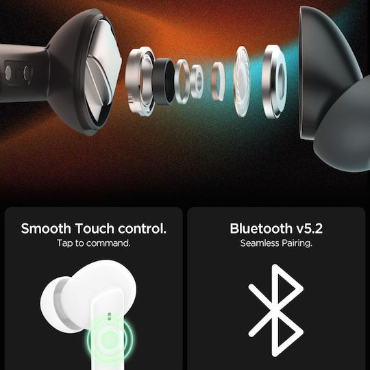 Spigen SA2402 ANC Pro In-ear Bluetooth Handsfree Ακουστικά με Θήκη Φόρτισης Μαύρα