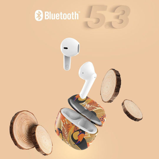 T'nB In-ear Bluetooth Handsfree Ακουστικά με Θήκη Φόρτισης Yellow Orange