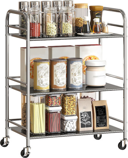 HomCom Küchenwagen Silber 60x35x77cm