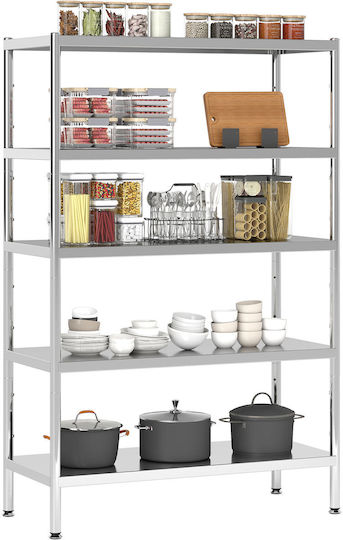 HomCom Küchengestell Silber 91x40x139cm