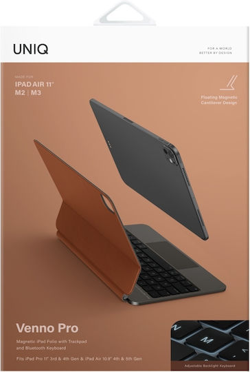 Uniq Case Venno Pro Magnetische Smart Tastatur für iPad Air 11 2024/25 Air 10,9 2022/20
