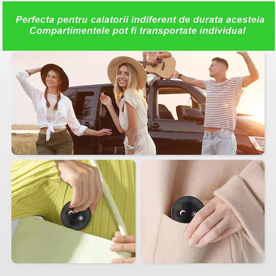 Cutie Pentru Depozitarea Medicamentelor Flippy 7 Zile 14 Compartimente Cutie Suport Containere Detasabile Portabilă Neagră 17.5x11x9.5 Cm