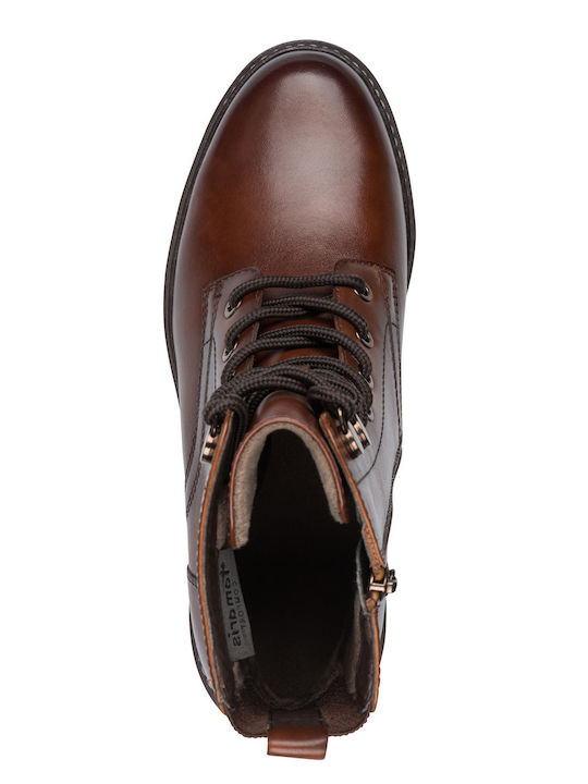 Leather Women's Ankle Boots Tabac Brown