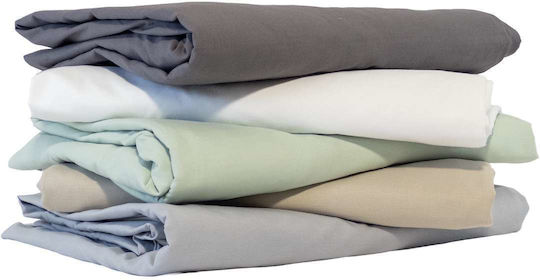 Espree Cearșaf Super dublu cu Elastic 160x200+35cm. Solid Alb