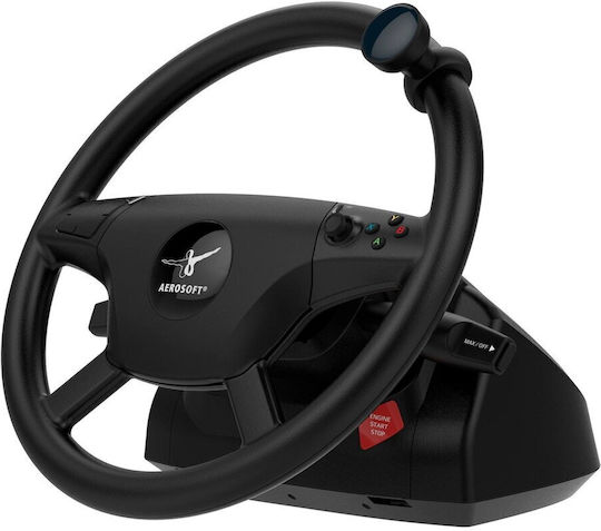 Aerosoft Steering Wheel with Shifter and Pedals for PC with 1080° Rotation (16037)