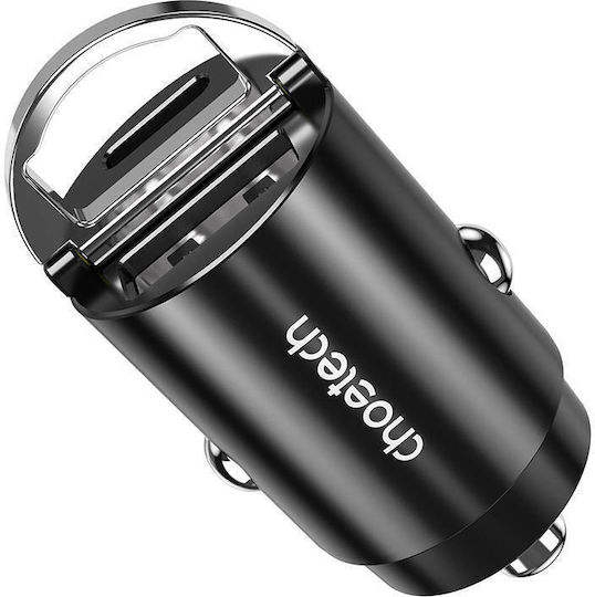 Choetech TC0006 Autoladegerät 30W mit Anschlüssen: 1xUSB-A 1xType-C Schwarz
