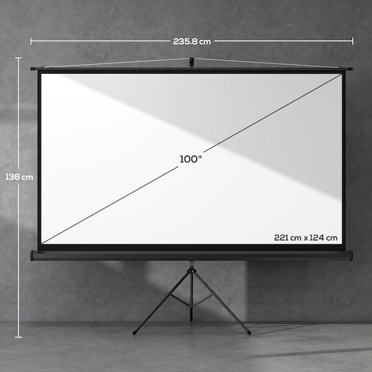 HomCom Οθόνη Προβολής Projector Δαπέδου με Λόγο Εικόνας 16:9 235.8x136cm / 100"