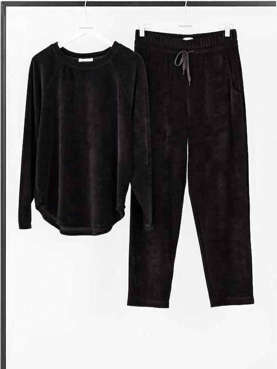 Women's Blouse Cotton Long Sleeve Black