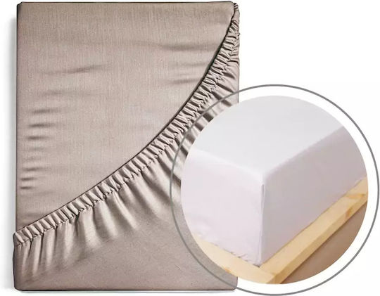 Borea Bettlaken King Size mit Gummiband 180x200+40cm. Solid 22. Khaki