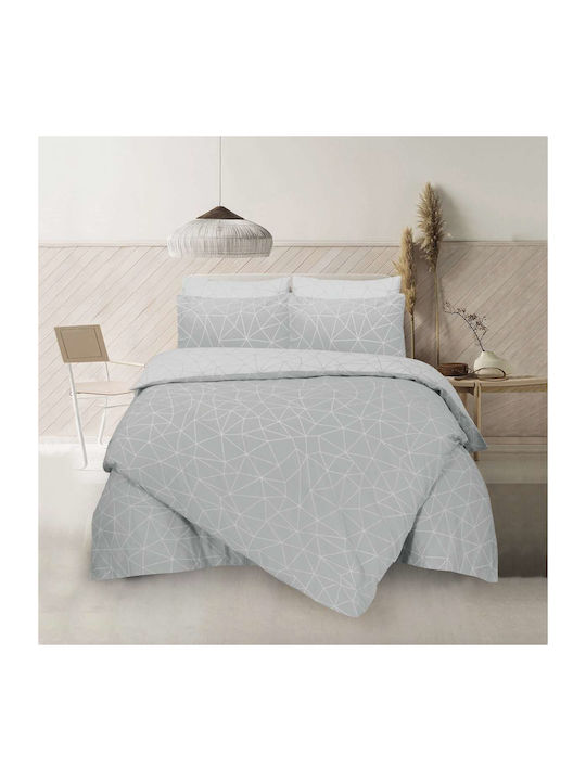 Espree Σετ Σεντόνια King Size με Λάστιχο 180x200+35εκ. Grey (4τμχ)