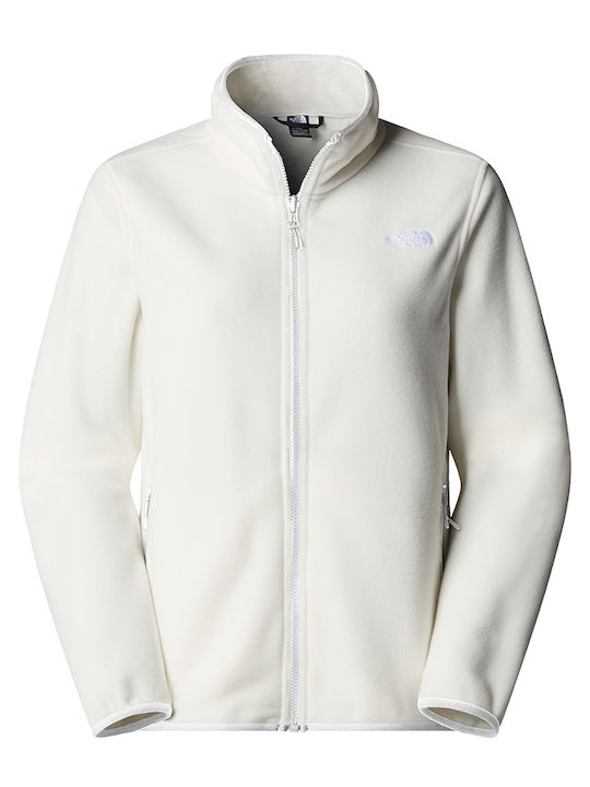 Fleece Jachetă de damă cu Fermoar Ecru