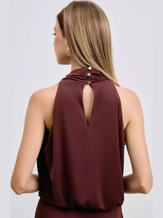 Women's Blouse Sleeveless Drape Γκρενά