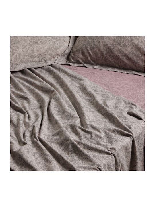 Das Home Сет Чаршафи с Ластик 120x200+35см. 5438 Grey, Lilac 3бр
