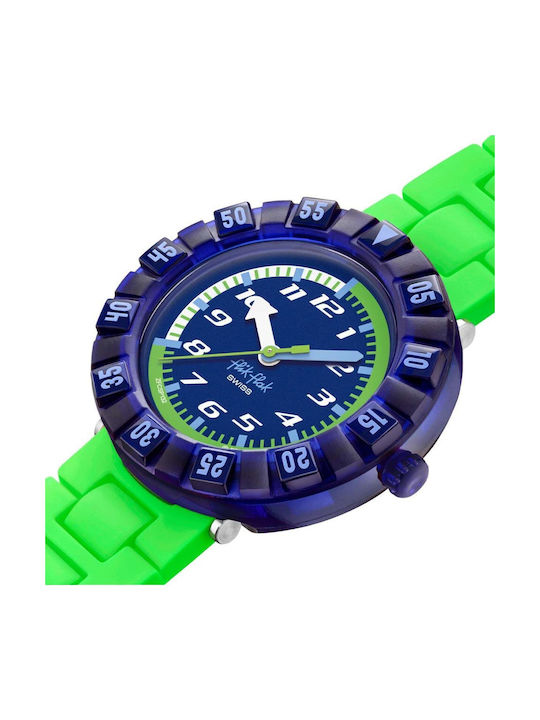 FlikFlak Kids Analog Watch with Silicone Strap Green