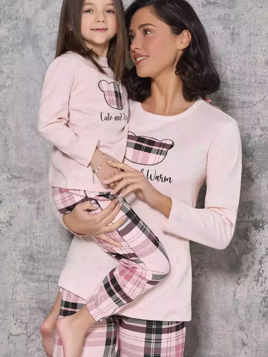 Love And Bra Χειμερινό Γυναικείο Σετ Πιτζάμας Βαμβακερό Καρό
