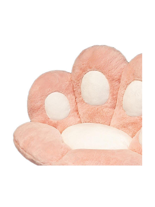 Decorative Pillow Flippy Cat Paw Pattern Plush Chair Sofa Floor 80 X 70 Cm Pink