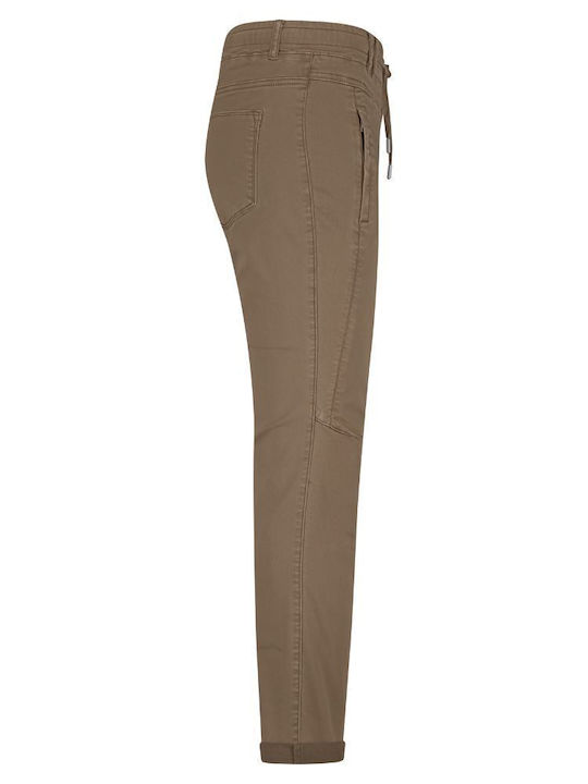 Damen Stoff Hose Warm Taupe