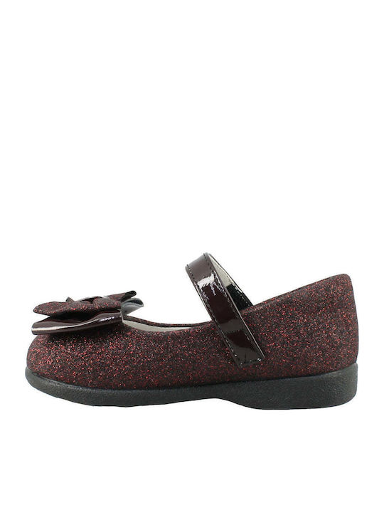 Kids Anatomic Ballerinas with Hoop & Loop Closure Burgundy