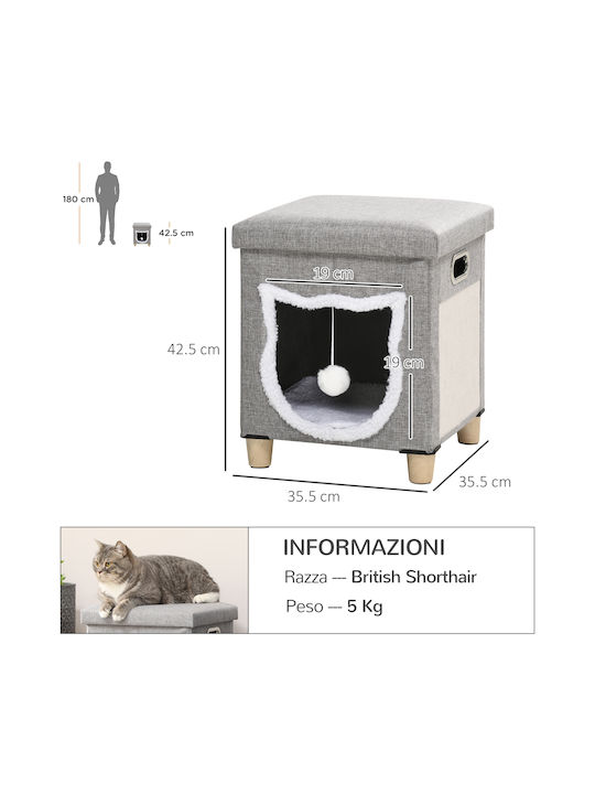 Pawhut Cats Scratching Post Gray 35.5x35.5x42.5cm