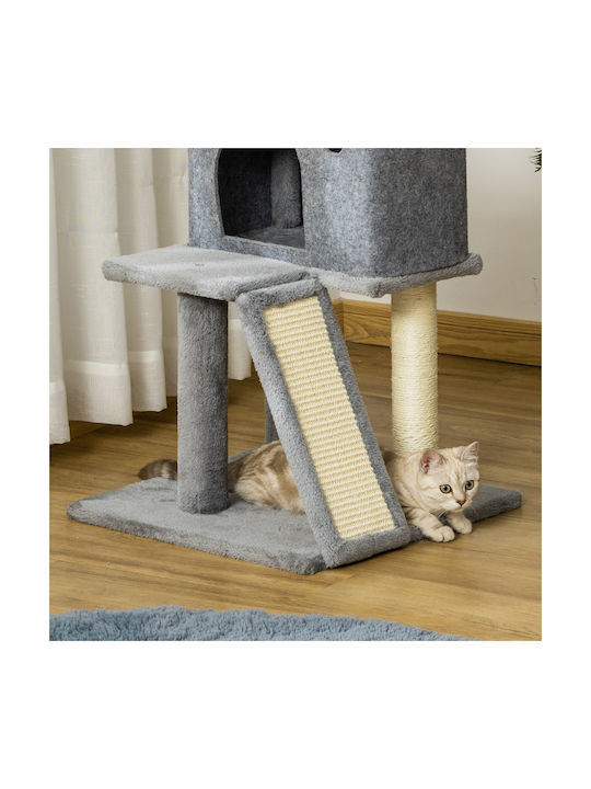 Pawhut Brad Stâlp pentru zgâriat pisici Copaci pentru pisici Gri 48x48x125cm