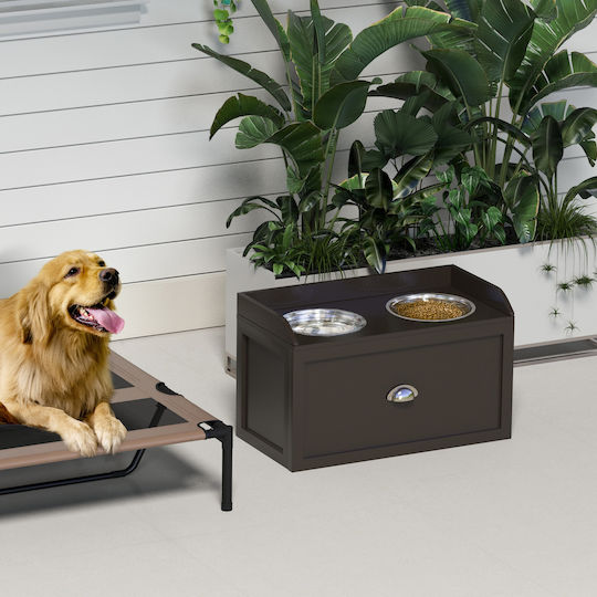 Pawhut Stainless Steel Food Bowl for Dog & Cat 2L 60x30x36cm