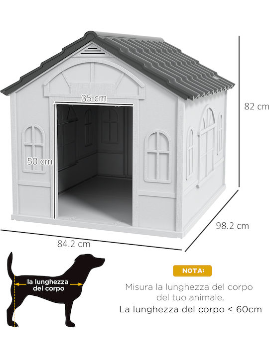 Pawhut Pat pentru câini Căsuță Gri 98.2x84.2cm.