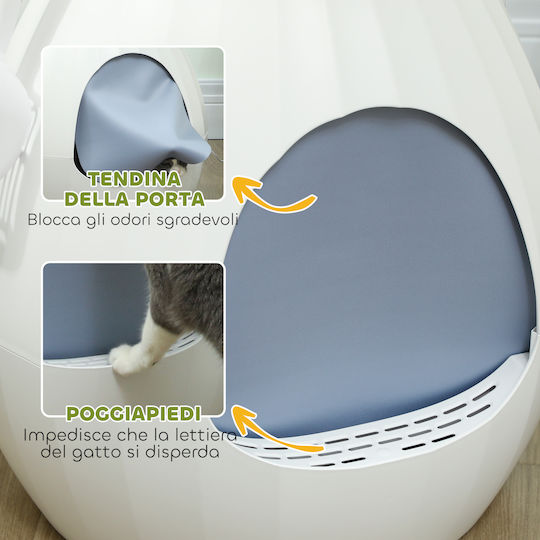 Pawhut Katzenbecken Weiß L50 x B48.5 x H58.7cm