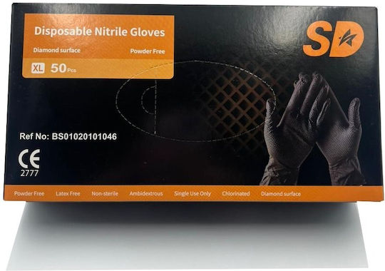SD Glove Nitrile Examination Gloves Powder Free Black 50pcs