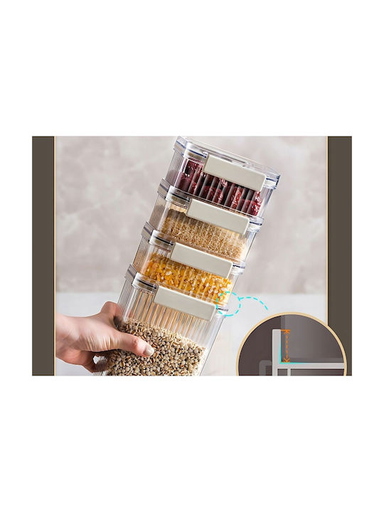Verk Group Set of 7 Pieces Pasta / Cereal / Coffee / Tea Jars with Airtight Lid Plastic 1800ml 7 Pieces