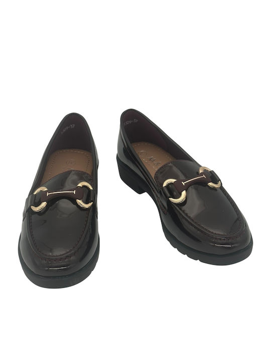 Women's Loafers in Burgundy Color