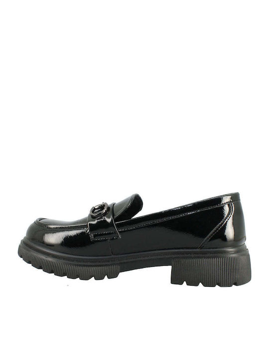 Patent Leather Women's Loafers in Black Color