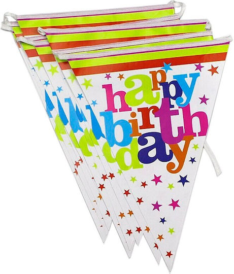 Комплект 10 Флагове Тип Банер Flippy Happy Birthday Колекция 270 См Дължина Изработени От Покритa Хартия Многоцветни