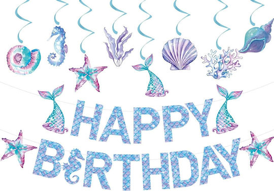 Banner Happy Birthday Sirenă Colecția Flippy Sirenă 17 Bucăți Multicolor