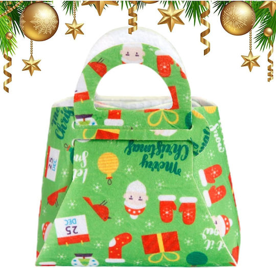Textil Crăciunească Geantă pentru Cadou Verde 13x6x12cm.