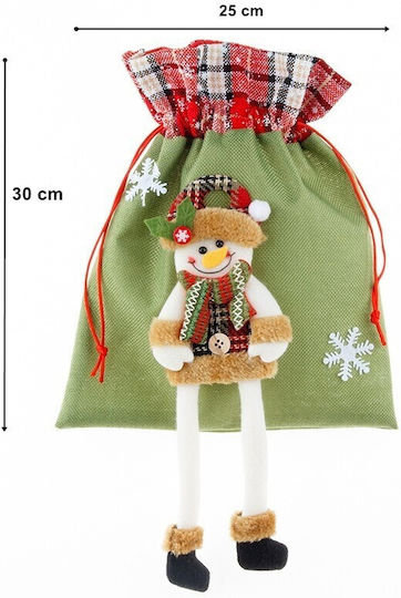 Weihnachtlich Tasche für Geschenke Grün 30x25cm.
