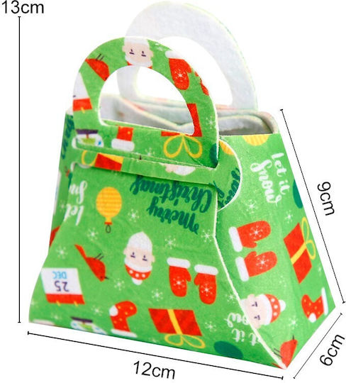 Textil Crăciunească Geantă pentru Cadou Verde 13x6x12cm.