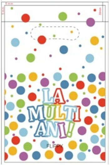Plastik Tasche für Geschenke Bunt 16.5x25cm. 10Stück