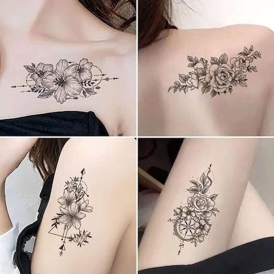 Set 30 Temporary Tattoos Flippy Water-based Design 1 Black