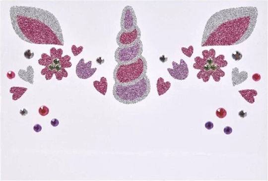 Sticker Temporar pentru Față Flippy Machiaj Artă pe Față Halloween Teatru Design Unicorn Multicolor