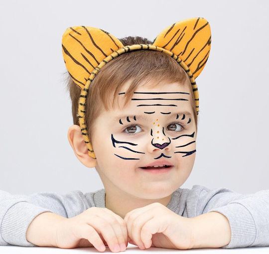 Sticker Temporar pentru Față Flippy Machiaj Pictură pe Față Halloween Teatru Design Leu Portocaliu