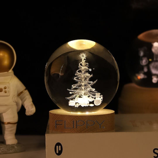 Christmas Illuminated Decorative Bulb with Trees 3x3cm