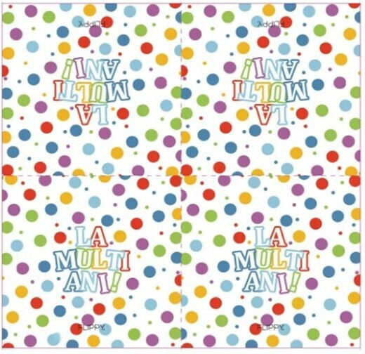 Set 20 Table Napkins Flippy Happy Birthday Collection 33 X 33 Cm Paper Multicolor
