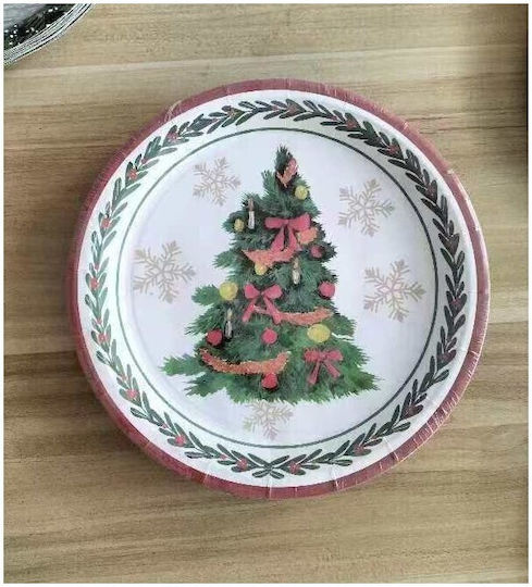 Weihnachtliches Tischgeschirr & Weihnachtlicher Schmuck Platte mit Bäumen 10 Stück