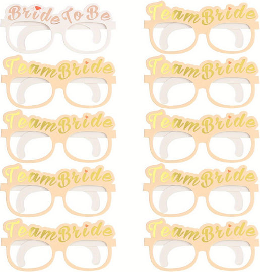 Set 10 Ochelari Flippy Tematică Petrecere Burlăcițe Echipa Miresei Design 9 Roz 1 Alb