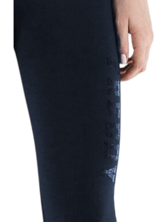 Damen Jogginghosen Capri Hohe Taille Navy Μπλε
